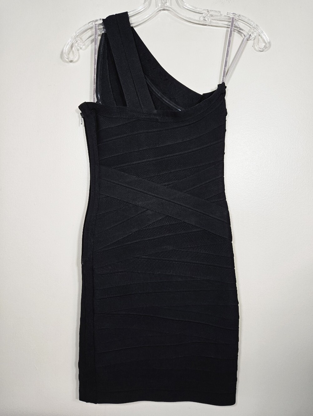 Stretta Black One-Shoulder Embellished Bodycon Dress, Size XS ~ NWT - Picture 6 of 13